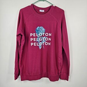 Peloton‎ Women's Size Medium Pink Oversized Pullover Crew Neck Sweatshirt NWT